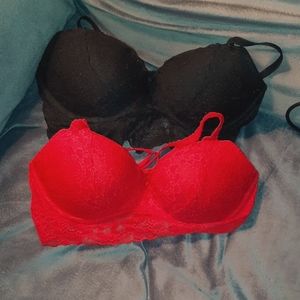 Two Victoria's Secret Pink Pushup Bralettes